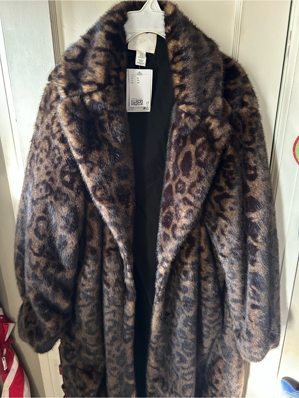 H&M Full length Leopard Coat in Brown and Black NWT